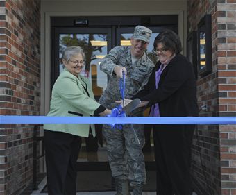 Cutting the ribbon