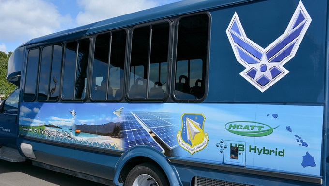 Air Force bus using hydrogen as fuel