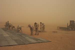 Working in a dust storm