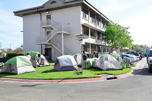 Barracks and tents