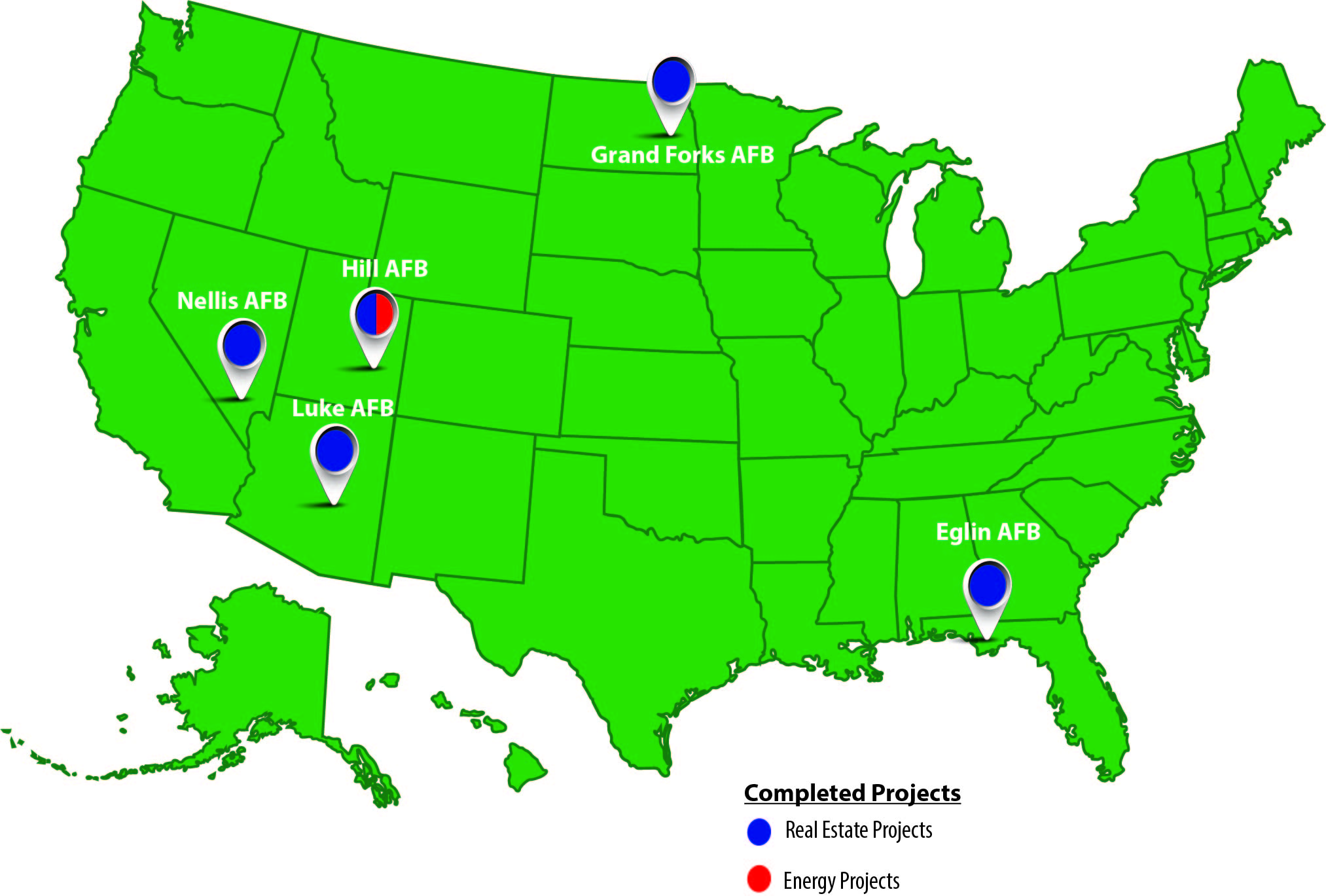 Map of completed projects